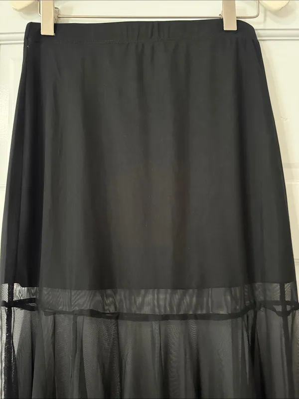 Sinsay Black Sheer Mermaid Maxi Skirt Sexy Mesh Mermaid Long Size XS - Image 7