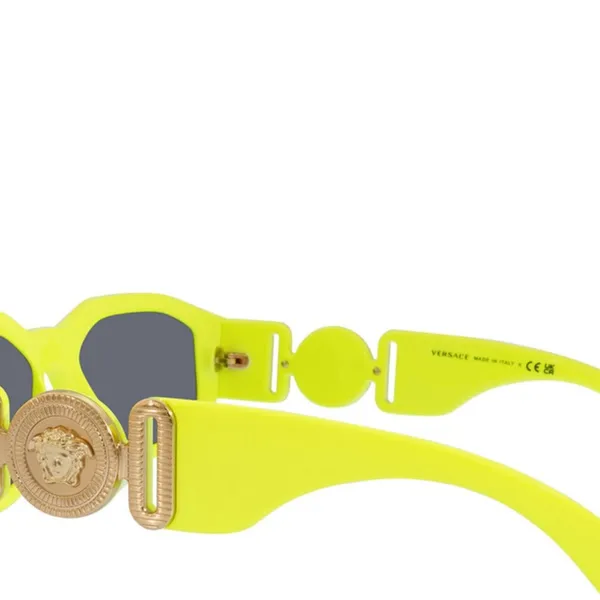 Versace BRAND NEW Authentic Geometric unisex Sunglasses yellow fluorescent frame - Image 9