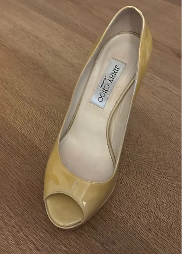 Jimmy Choo Heels Patent Leather Nude 37 - Image 2
