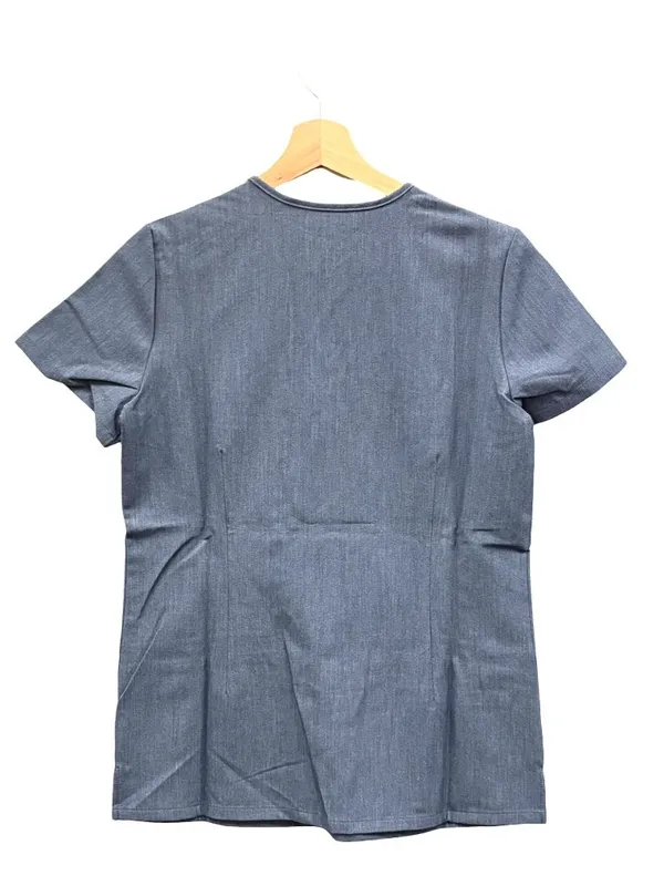 NEW Figs Casma Three Pocket Scrub Top in Heather Denim Size Small - Image 2