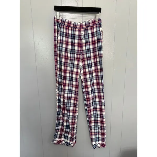 Victoria's Secret Gray Top Purple Plaid Pants Loungewear Pajama Set S Long - Image 8