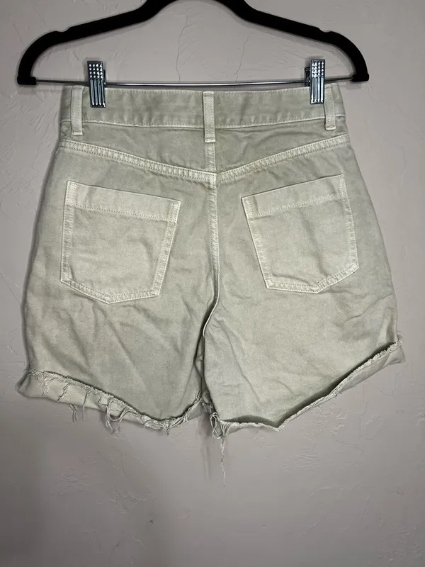 Zara‎ Ultra High-Rise Light Green Utility Denim Shorts - Image 7