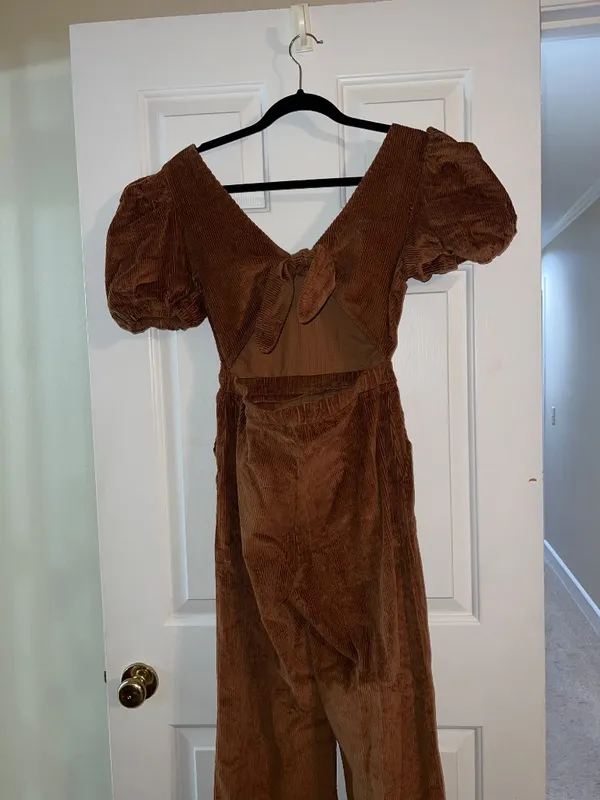 Brown, Corduroy Jumpsuit - Image 2