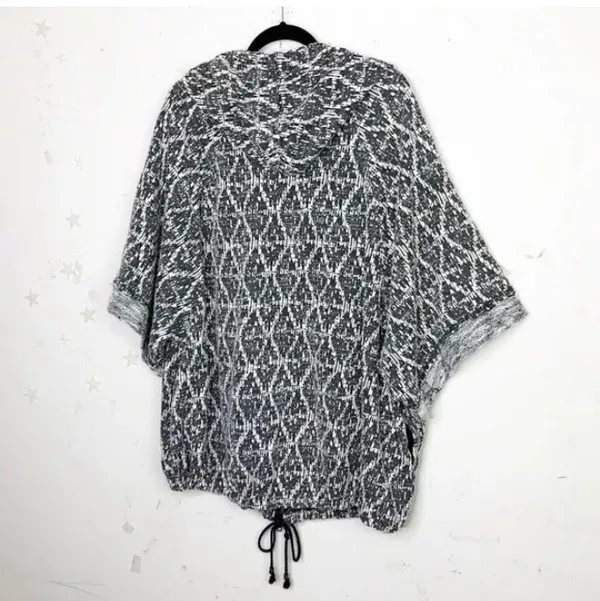 Free People Come Out of Style 2-Pocket Gray Knit Zip Hoodie EUC S - Image 4