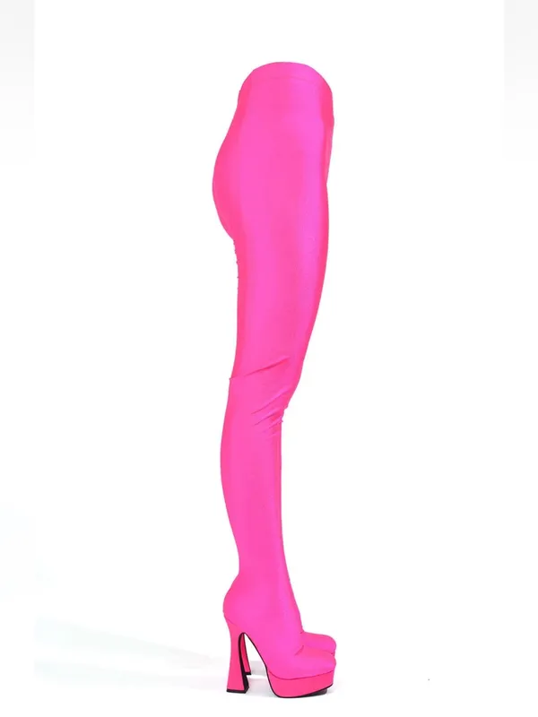 Cape Robbin Hot Pink Platform Sock Boots - Image 3