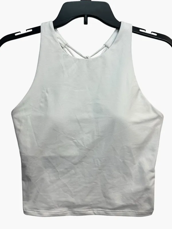 Fabletics Strappy Built-In Bra Tank White Size S Criss Cross Back Athletic Top - Image 2