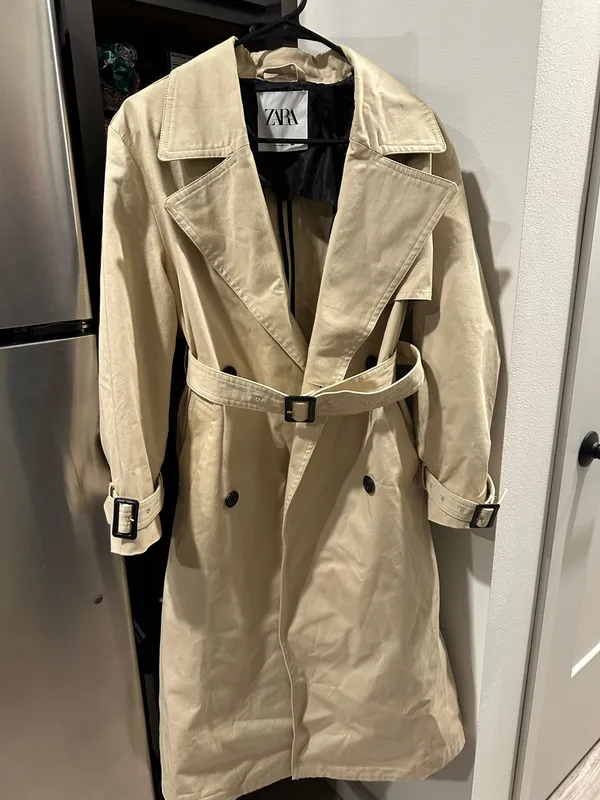 ZARA Tan Trench Coat Beige - Image 2
