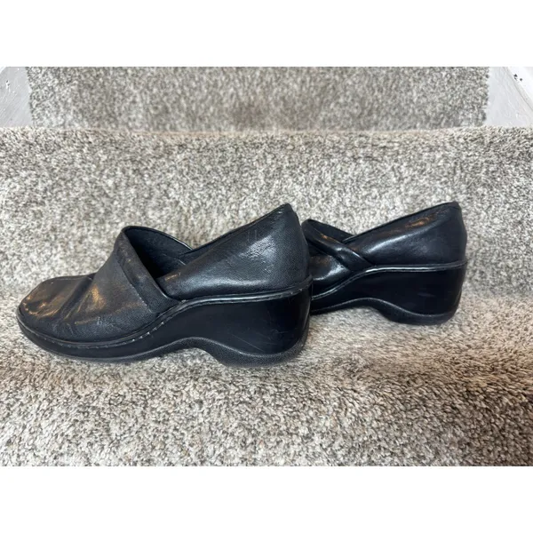 B.O.C Peggy Slip On Black‎ Leather Clogs Size 11 - Image 3