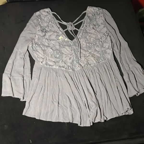 American Eagle Lace Periwinkle Long Sleeve Top Size S - Image 2