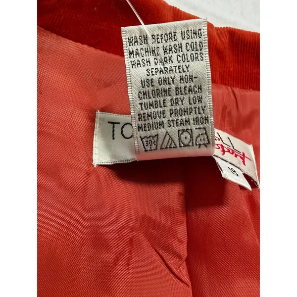 NWT Vintage Tower Hill Sport Blazer Women 16 Red Orange Corduroy Single Button - Image 4