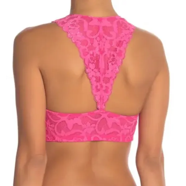 Felina bralette lace razor back bright pink Size L NWT - Image 2