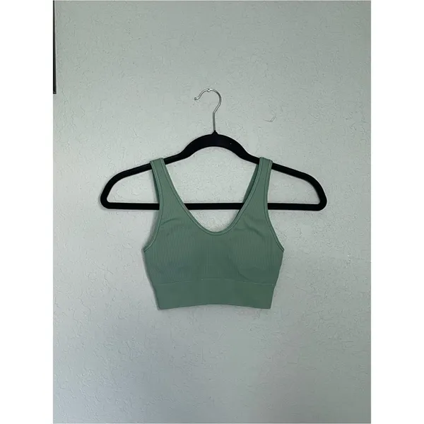 Aerie Seamless Padded Bralette Size XS Sage Green Scoop Neck - Image 2