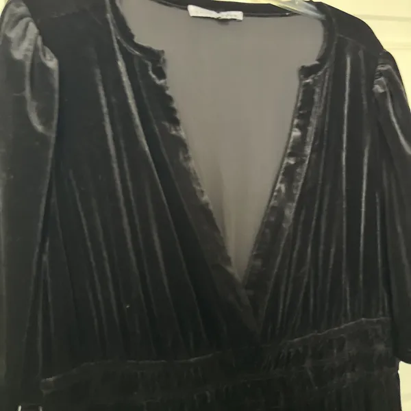 Baltic Born Size 3x Black Artemis Velvet Maxi Dress Tiered V Neck - Image 4