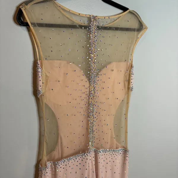 Jovani Prom 31073 Blush Pink Rhinestone Illusion dress - Image 5