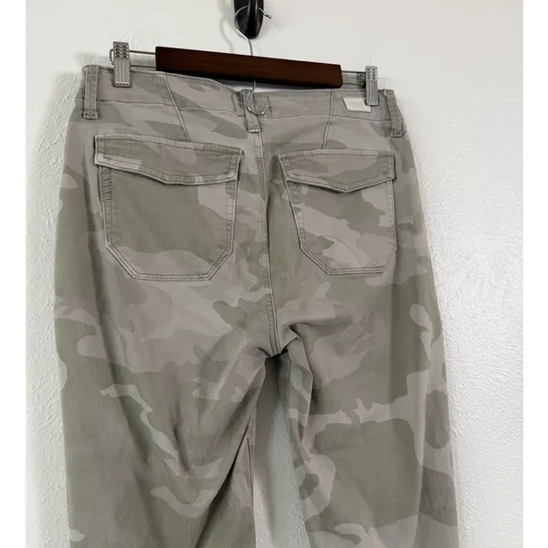 PAIGE Mayslie Jogger Pants Women’s 28 Camo Green Stretch Utility Ankle Zip - Image 10