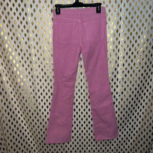 J Galt brandy Melville Pink flared leg corduroy pants jeans size S - Image 2