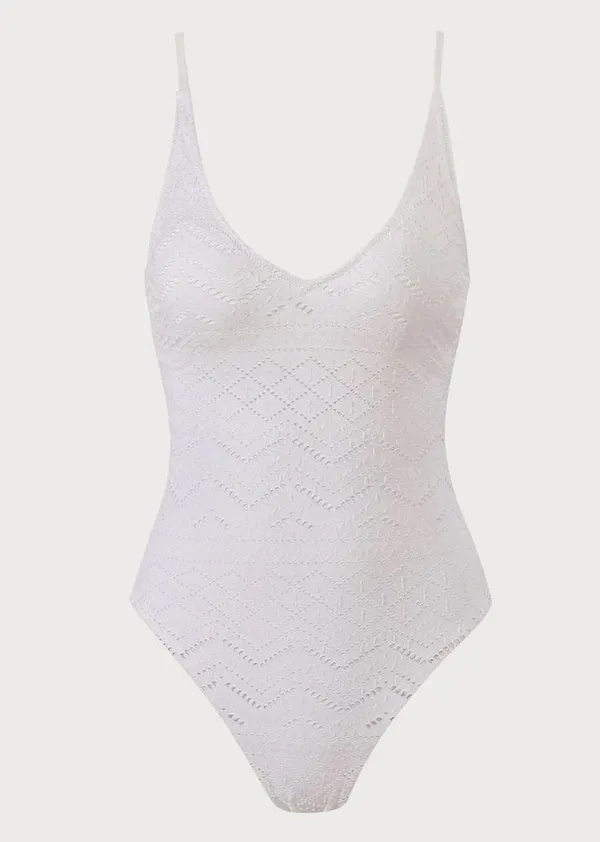 Berlook White Geometric Cutout One-Piece Swimsuit - Image 5