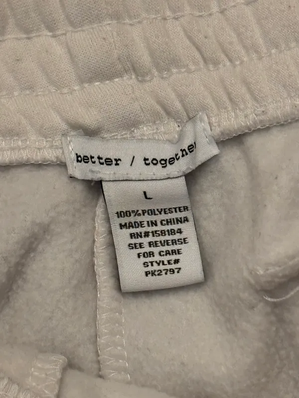 White Cargo Sweatpants Size L - Image 3