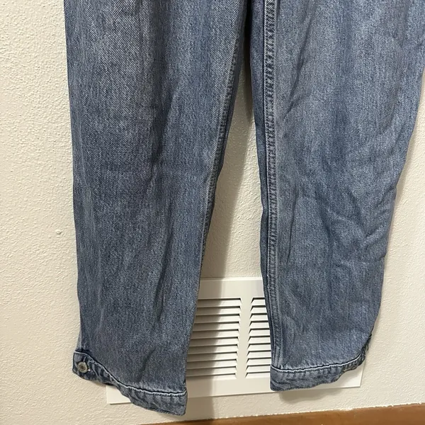 Lucky Brand Jumpsuit Sz Small Liquid Denim Luxe Coveralls Tie‎ Front Long Sleeve - Image 3