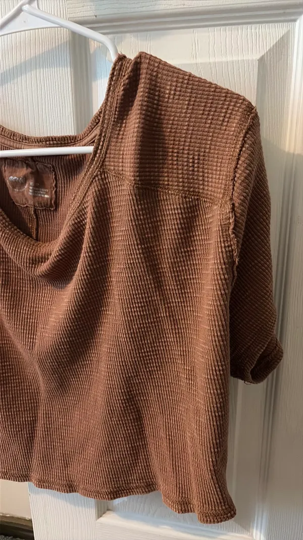 Aerie Waffle Knit Chill Crop Short Sleeve - Image 2