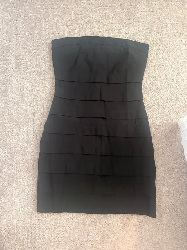 Black Mini Bandage Dress Size M - Image 3