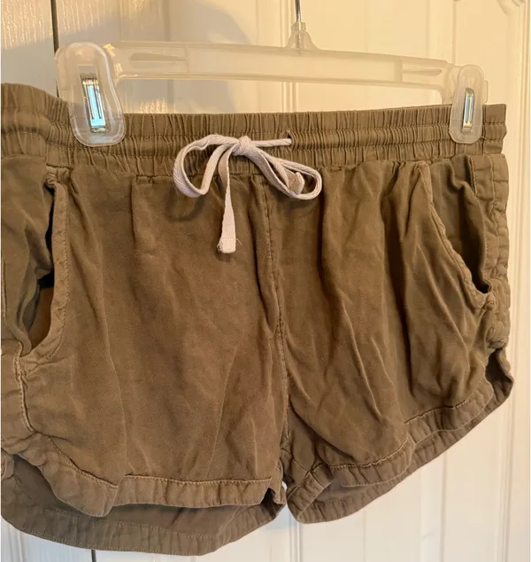 Billabong Olive Green Drawstring Lounge Shorts - Image 2
