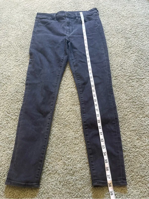 American Eagle Next Level Stretch Jegging Black Womens Size 12 Mid Rise - Image 3