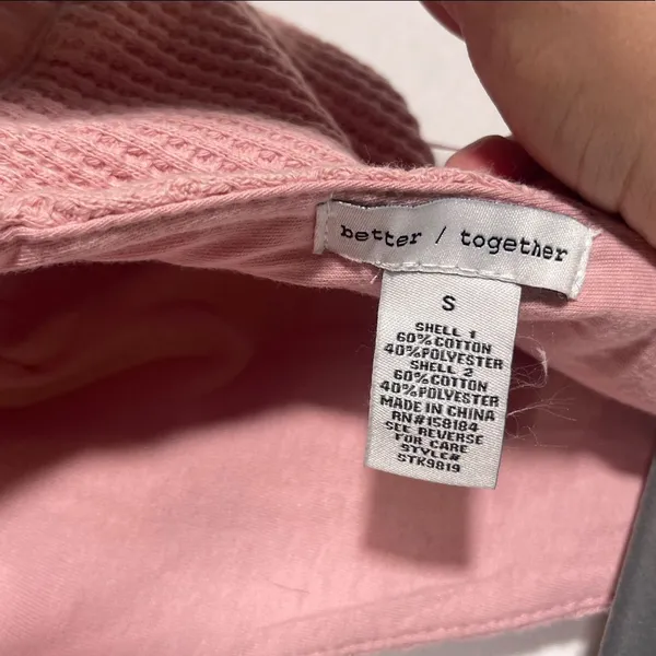 Better Together Womens Boutique Pink Waffle Bralette Small - Image 2