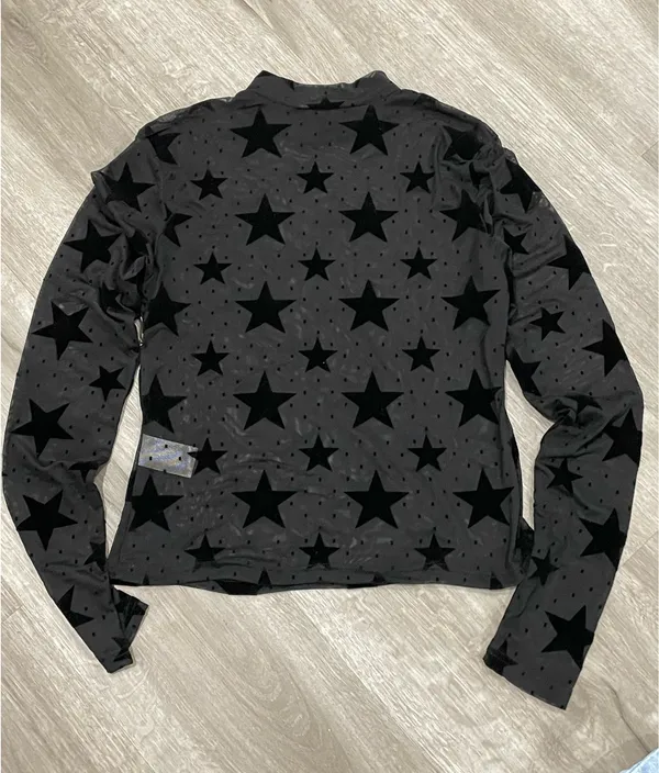 Black mesh long sleeve top Size M - Image 2