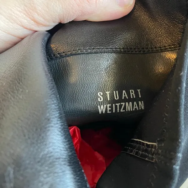 Stuart Weitzman 5050 Black Leather‎ Elastic Back Round Toe Tall Boots EU35.5 US5 - Image 13
