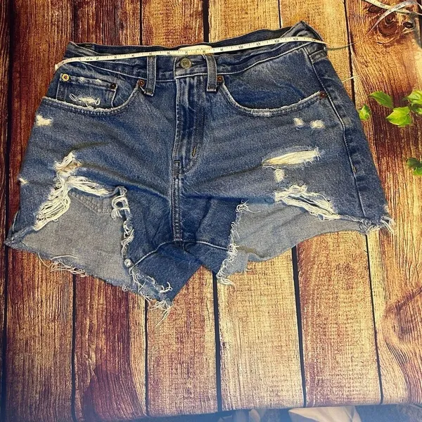 Abercrombie & Fitch Curve Love Jean Shorts Size 2/26 Boyfriend Short - Image 6