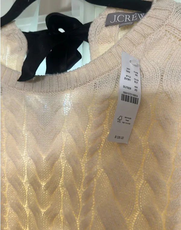 Jcrew Cable Knit Tie Back Sweater - Image 2
