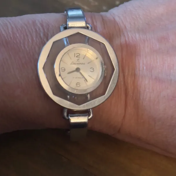 Vintage Lausanne 17 jewels silver hexagon watch - Image 3