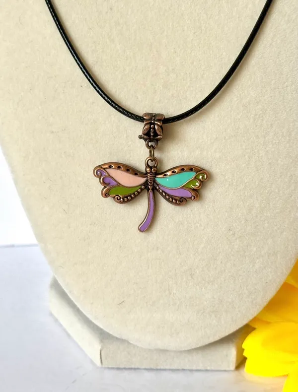 Dragonfly Necklace (405) Purple - Image 2