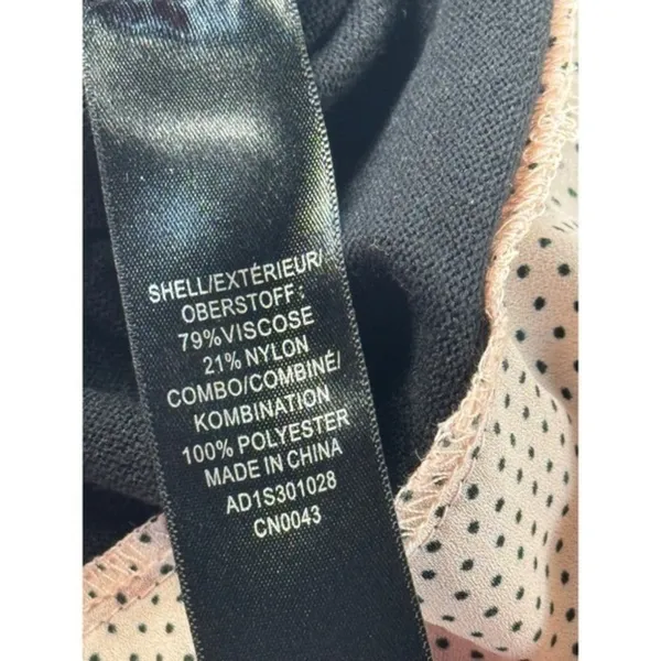 Adrianna Papell Black Pink‎ Polka Dot Layered Sweater Size S - Image 7