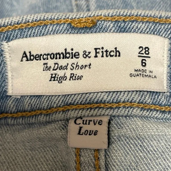 Abercrombie & Fitch The Dad Women's Blue Light Wash Cargo Denim Jean Shorts 28/6 - Image 4