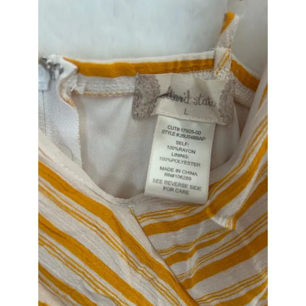 Altar'd State Yellow‎ White Striped Mini Dress Sleeveless Button Detail Large - Image 5