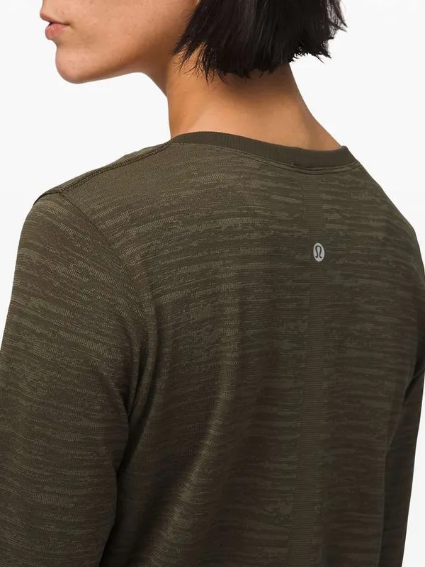 Lululemon Swiftly Relaxed Long Sleeve Dark Olive / Fatigue Green. Size 4 - Image 7