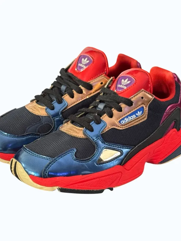Adidas Originals Falcon Collegiate Navy Blue Red Sneakers Women’s Size 8 - Image 15