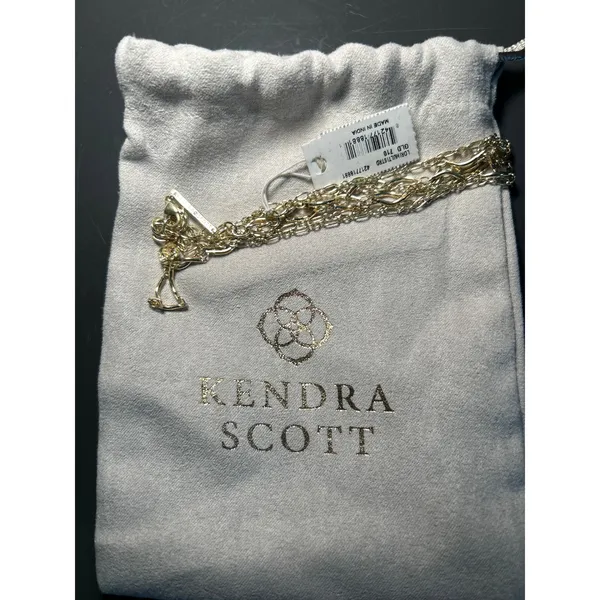 Kendra Scott Lori Multi‎ Strand Gold Tone Layered Necklace NWT Adjustable - Image 4