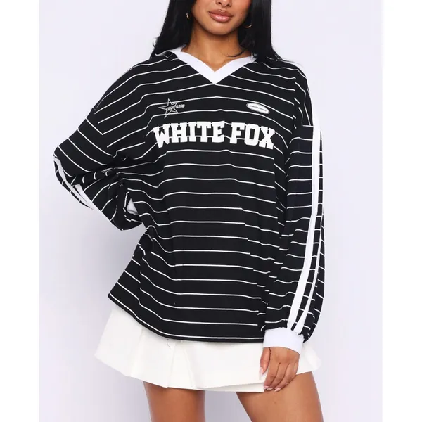 White Fox Come My Way Long Sleeve Jersey Size S/M in Black White - Image 4