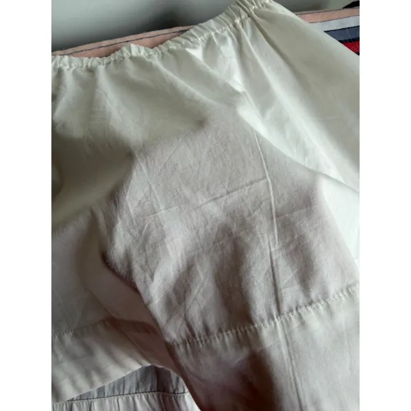 Free-est Free People Cream Cotton Mini Skirt Medium Elastic Waist Pockets - Image 7