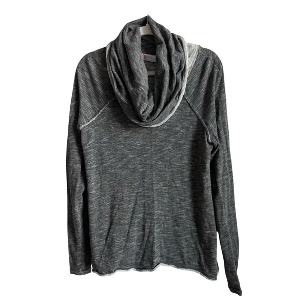 Free People Beach Cocoon Cowl Neck Pullover Top Gray Slouchy Cozycove Boho M/L - Image 2