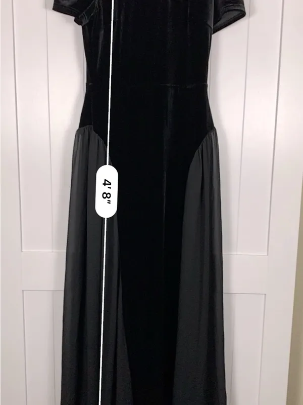 NOTUS Evening Gown Womens M Black Velvet Sheer Maxi Dress Formal Holiday NWT - Image 12
