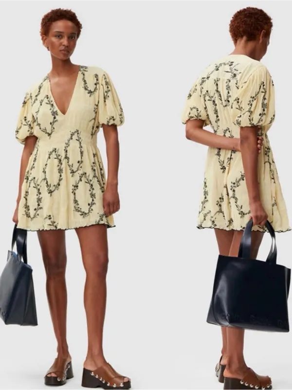NWOT GANNI Floral Mini dress size 32 - Image 2