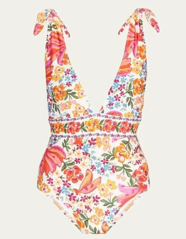 💕FARM RIO💕 Spring Bananas One Piece Swimsuit ~ Spring Bananas Print XS NWT - Image 11