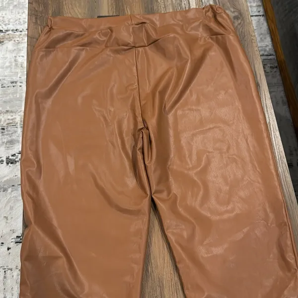Stylewe Faux Leather Pants Brown Size 2X - Image 5
