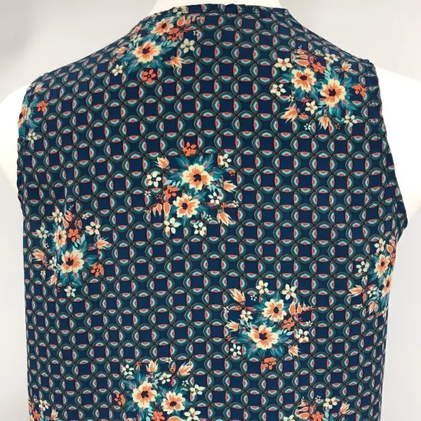 Lularoe small teal orange sleeveless open cardigan duster - Image 6