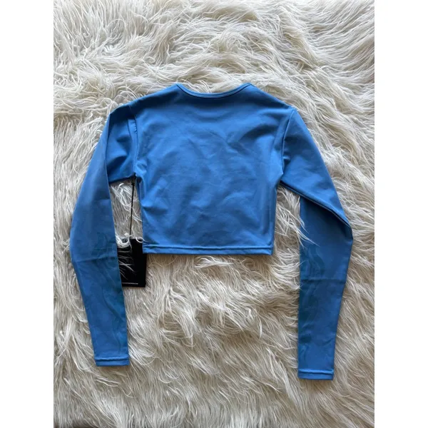 SKIMS Civil Regime No Tomorrow Sofie Crop Tee Blue Size XS - Image 9