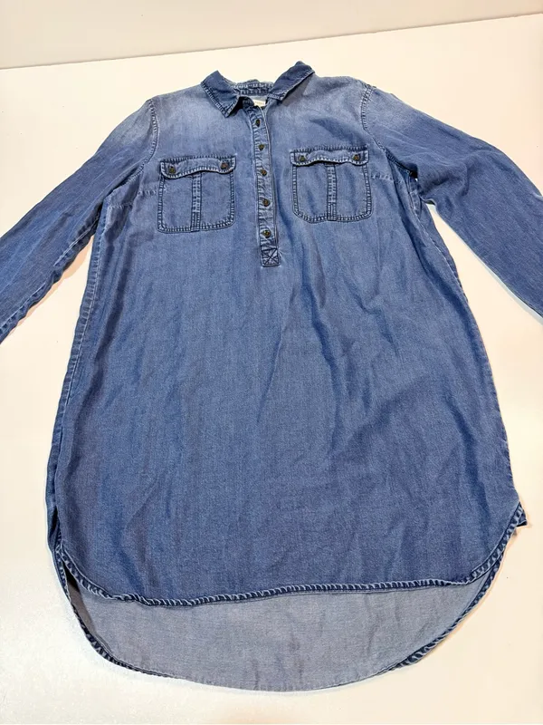 Fossil Blue Denim Shirt Dress size L - Image 3